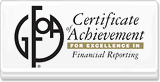 GFOA Certificate of Achievement For Excellence in Financial Reporting